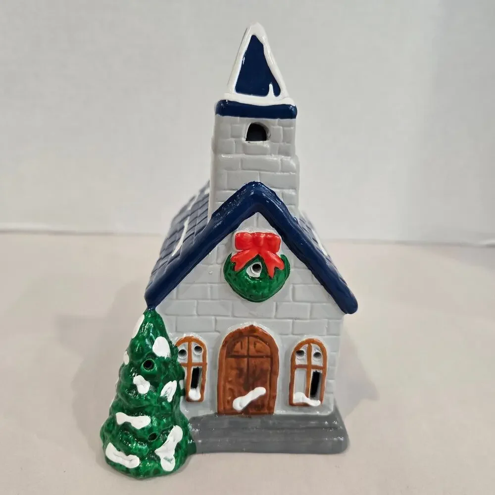 VTG 90s Pacific Rim Electrified Church House 6665 Christmas Village Ceramic